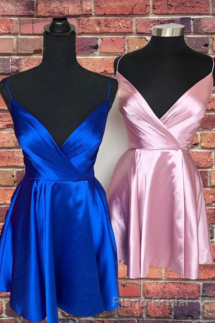 Spaghetti Straps Satin Homecoming Dresses,Mini Formal Prom Dresses Secondary image