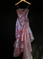 Spaghetti Straps Scoop Homecoming Dresses, Mermaid Ruffled Formal Prom Dresses