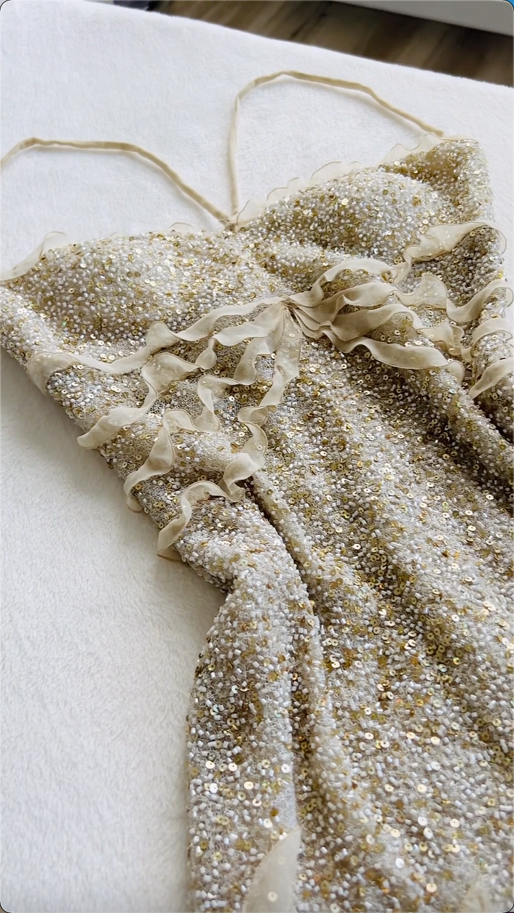 Spaghetti Straps Sequin Long Formal Evening Formal Prom Dresses With Slit