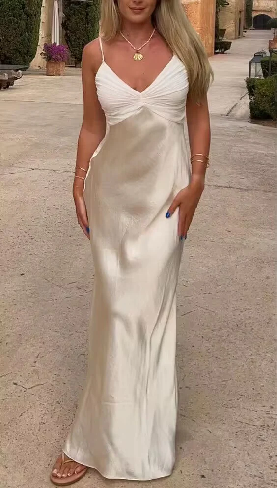 Champion Spaghetti Straps Sheath Long Formal Prom Dresses Main image