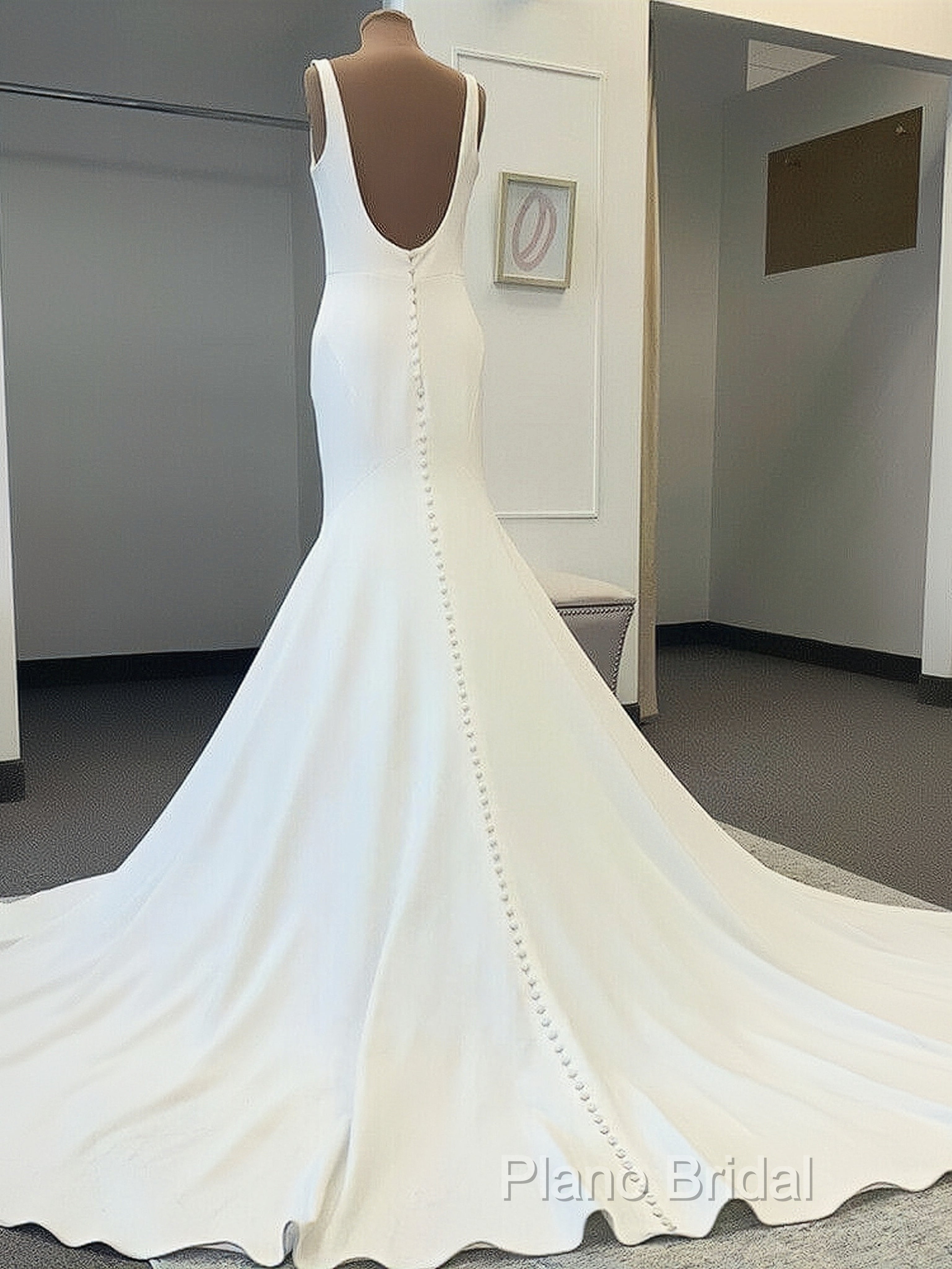 Spandex Straps Sweep Train Trumpet Mermaid Wedding Dresses