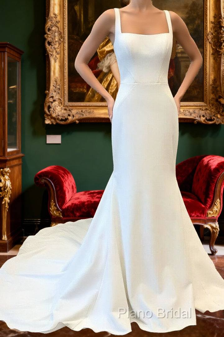 Spandex Straps Sweep Train Trumpet Mermaid Wedding Dresses Main image
