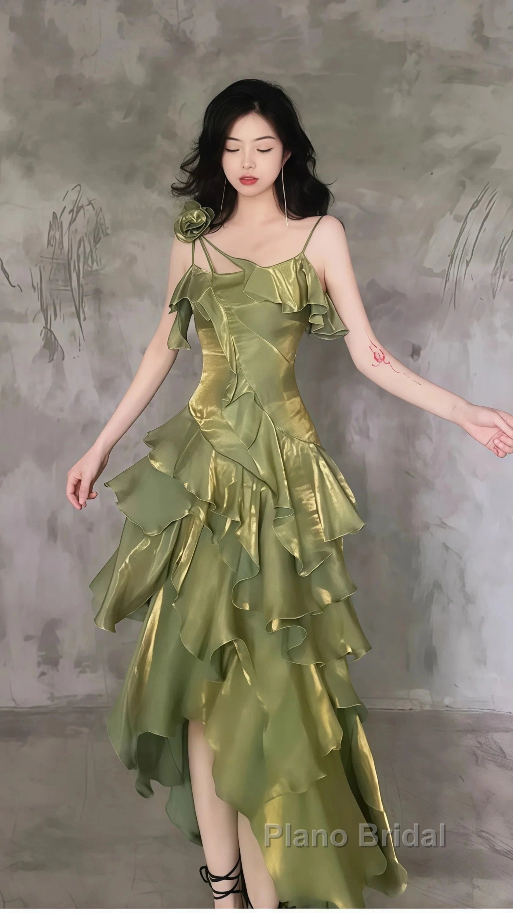 Sparkle Ruffle Formal Prom Dresses Causal Birthday Dresses Dance Party Dresses Secondary image