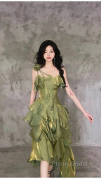 Sparkle Ruffle Formal Prom Dresses Causal Birthday Dresses Dance Party Dresses