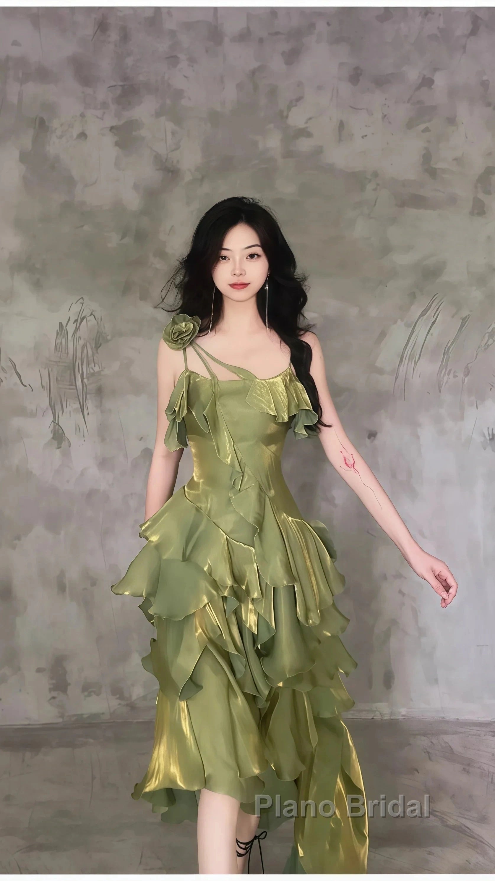 Sparkle Ruffle Formal Prom Dresses Causal Birthday Dresses Dance Party Dresses