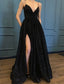Neck A Line Full Length Formal Evening Dresses