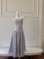 Sparkling A-Line Strap Sequined Tassel Tulle Long Formal Prom Dresses