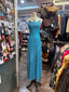 Sparkling Blue Crossback Sequined Long Formal Prom Dresses