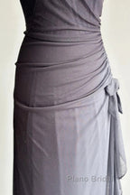 Sparkling Gradient Dark Gray Halter Neck Ruffle Sheath Formal Prom Dresses Birthday Dresses