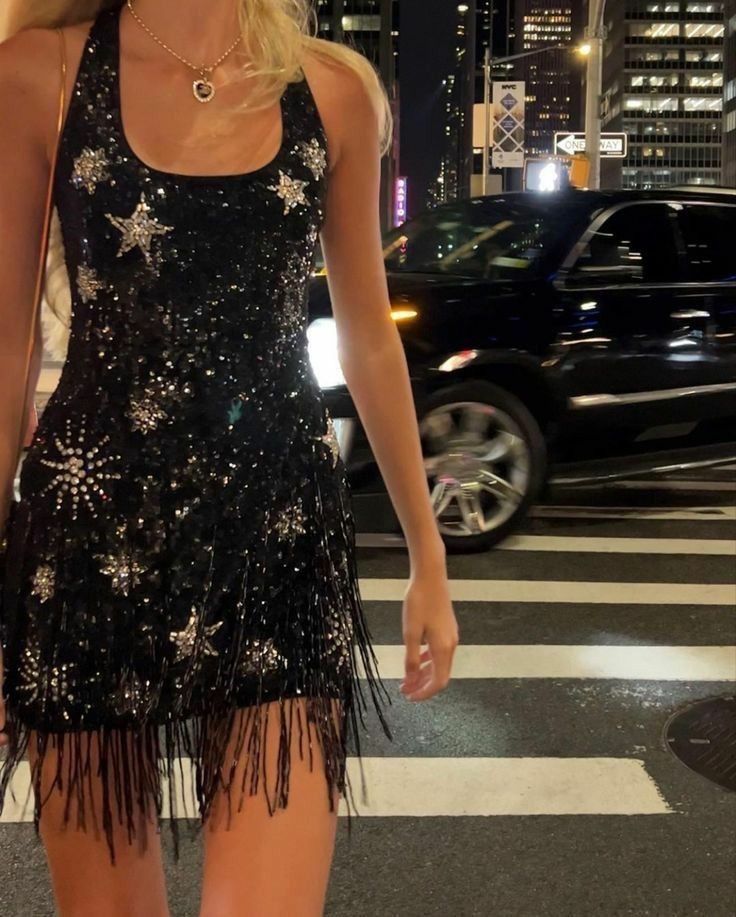Sparkling Tassel Square Neck Star Sequin Open Back Homecoming Dresses Secondary image