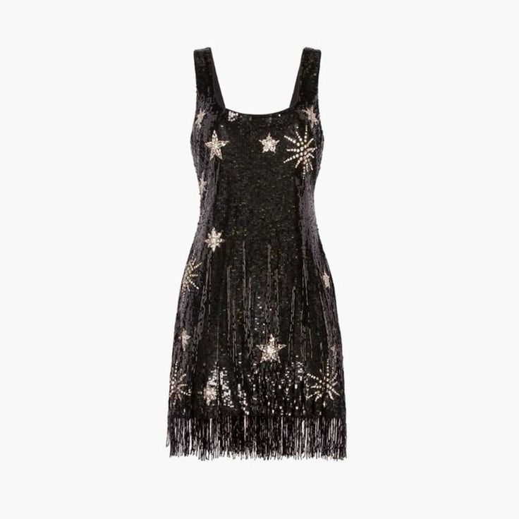 Sparkling Tassel Square Neck Star Sequin Open Back Homecoming Dresses