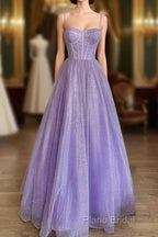 Sparkly Corset Formal Prom Dresses Long Sweetheart Spaghetti Straps