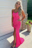 Sparkly Mermaid Sequined Sleeveless Long Formal Prom Dresses With Slit, Long Formal Gown