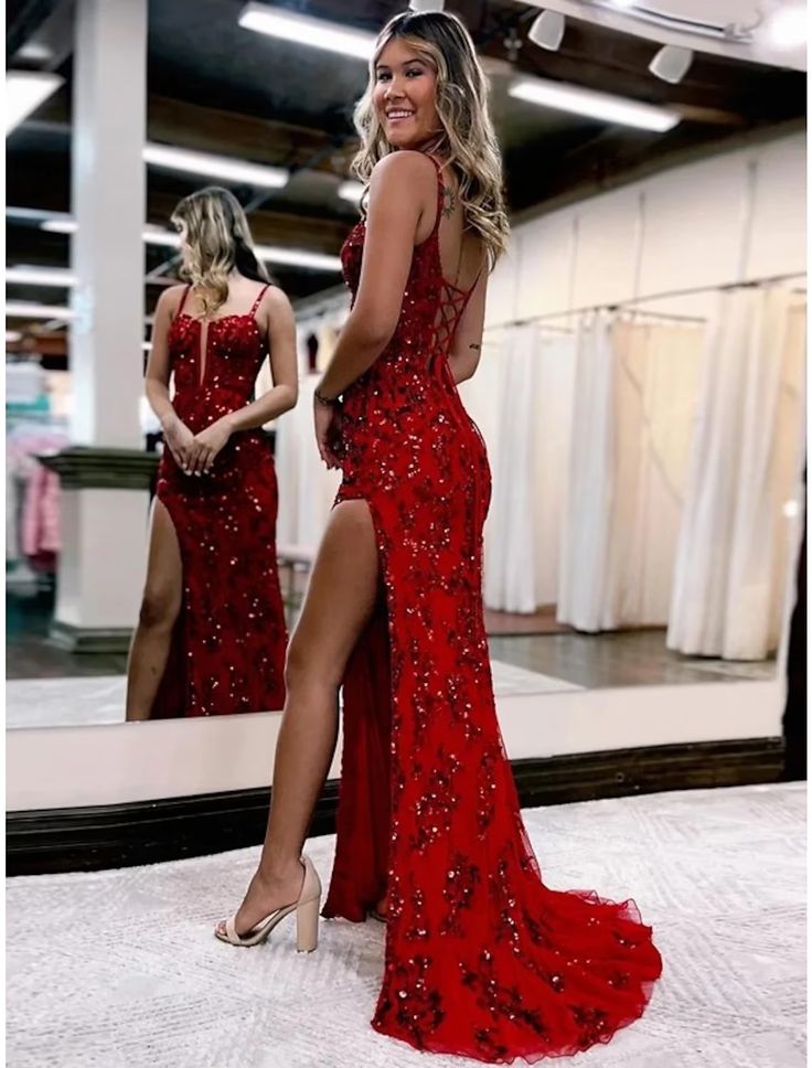 Mermaid /Trumpet Prom Gown Open Back Formal Prom Dresses