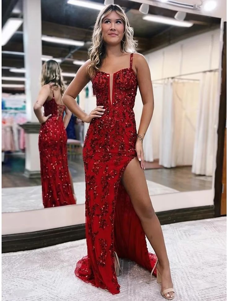 Mermaid /Trumpet Prom Gown Open Back Formal Prom Dresses Main image
