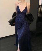 Gorgeous Shiny Sequin Sexy Backless Formal Evening Formal Prom Dresses Party Long Tight Dresses