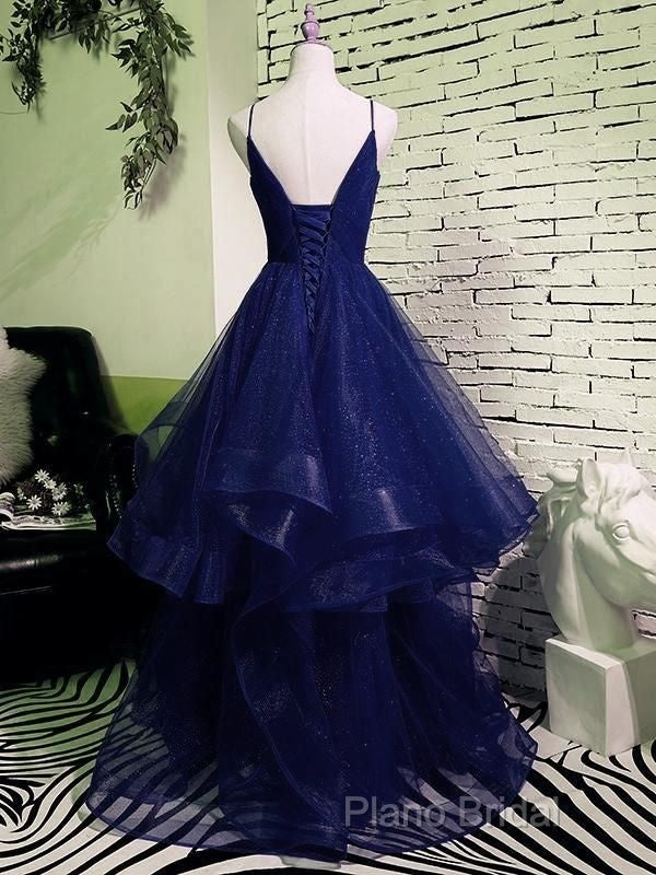 Sparkly Navy Blue Tulle Long Formal Prom Dresses Formal Dresses