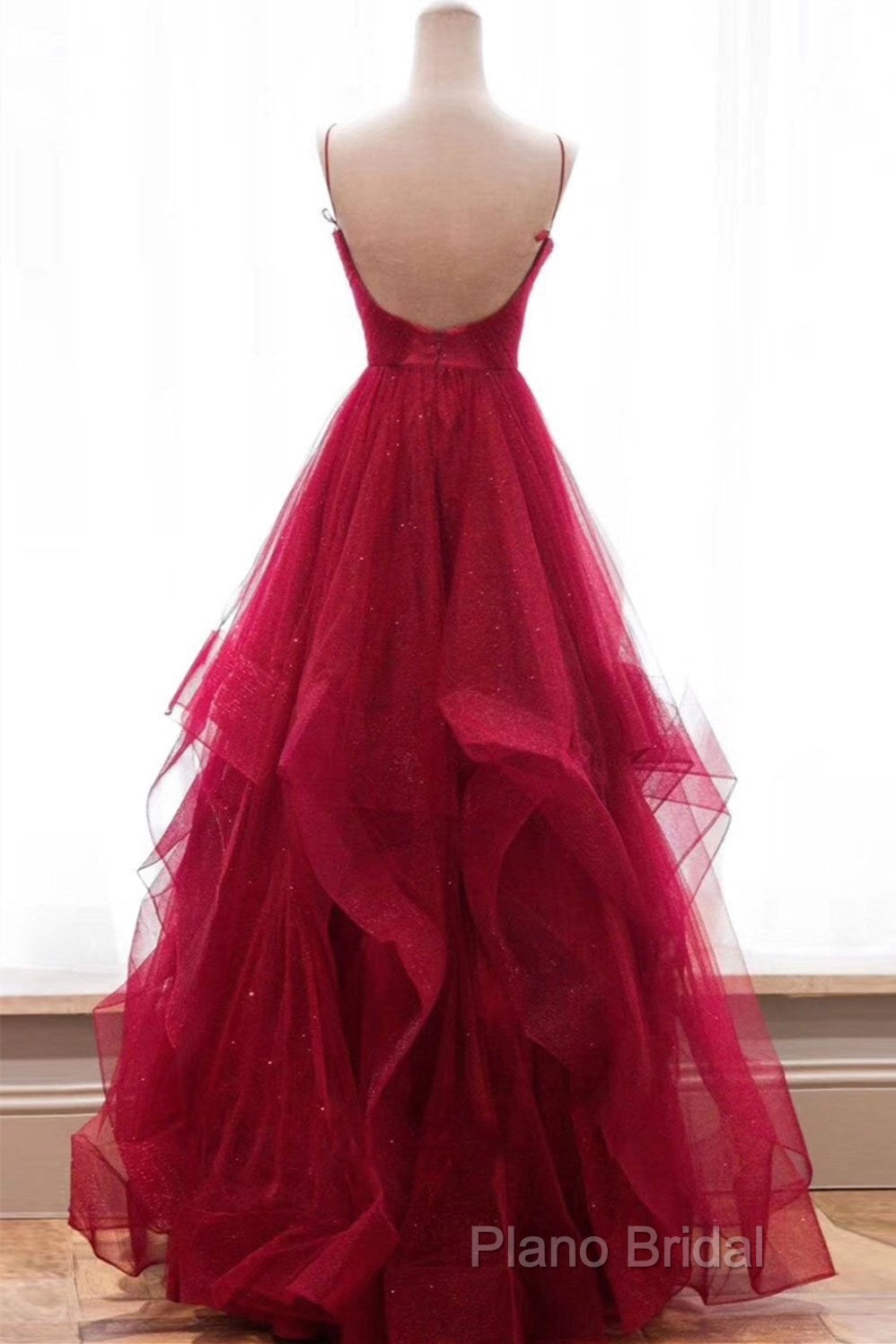 Sparkly Formal Prom Dresses V Neckline, Long Homecoming Dresses, Formal Dresses