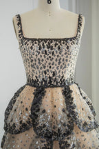 Sparkly Sequin Tiered Ruffles Elegant Women Party Formal Dresses