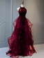 Sparkly Sheath Burgundy Sequin Long Formal Prom Dresses Party Dresses