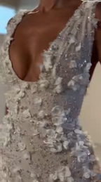 Sparkly Sheath V Neck White Feathers Beaded Wedding Dresses Short Bridal Gown Wedding Dresses