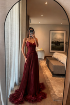 Special A Line Sweetheart Pleated Chiffon Pink Sleeveless Feathers Long Formal Prom Dresses Inspo Formal Prom Gown