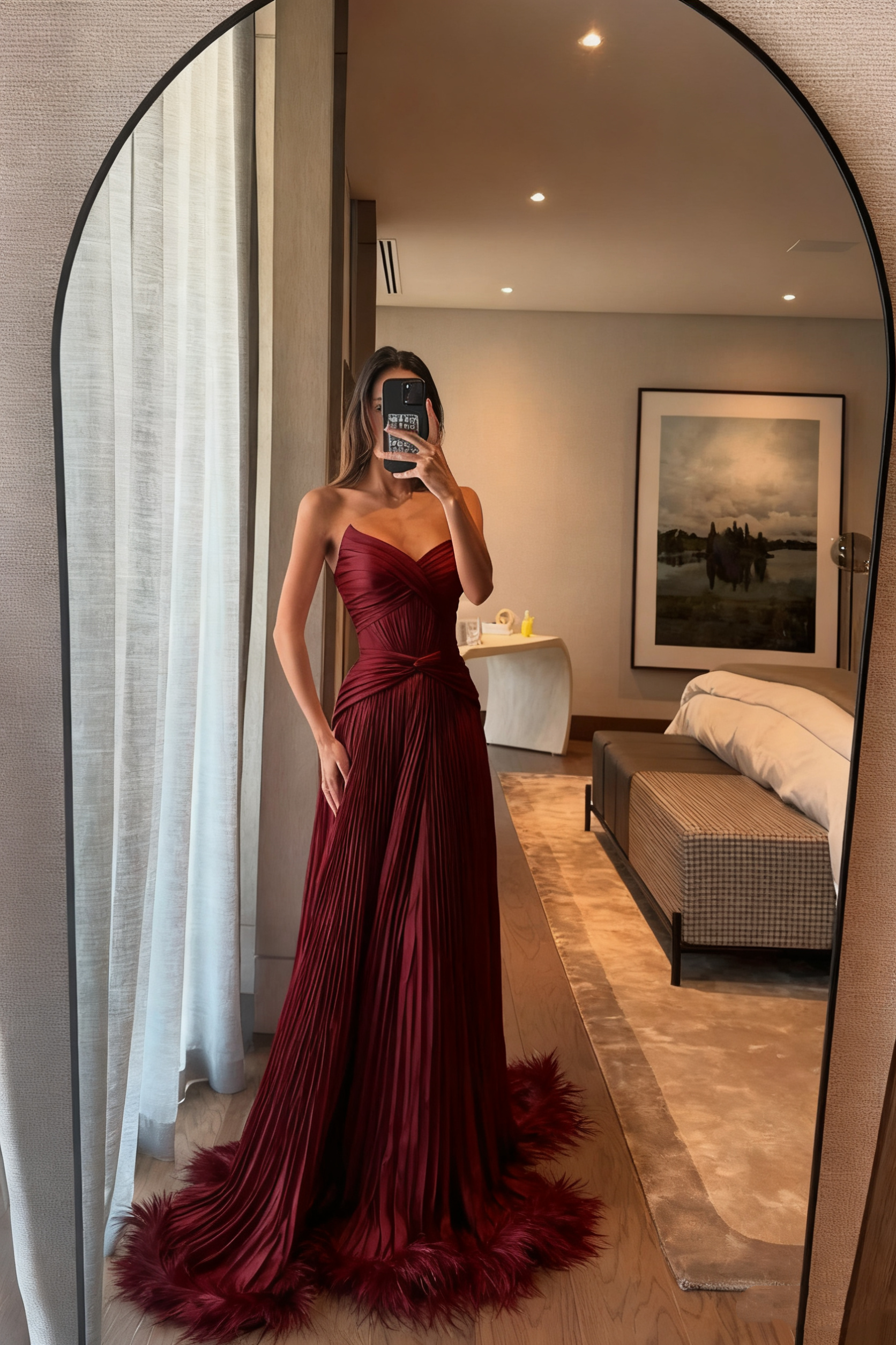 Special A Line Sweetheart Pleated Chiffon Pink Sleeveless Feathers Long Formal Prom Dresses Inspo Formal Prom Gown