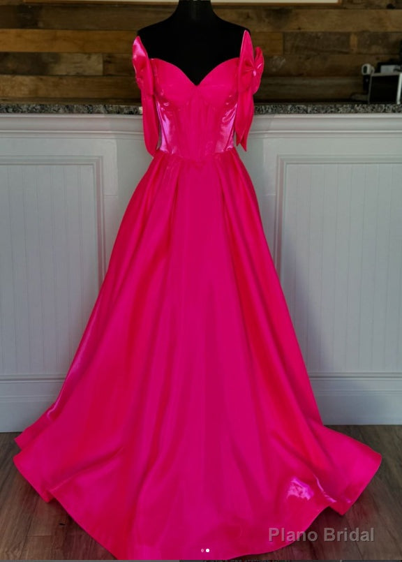 Strapless A-line Long Prom Dress with Bow