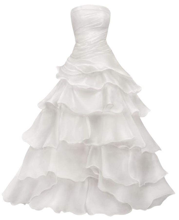 Strapless A Line Ruffle Long Formal Prom Dresses Layered Wedding Dresses Main image
