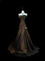 Strapless Brown Vintage Formal Evening Dresses, Sleeveless Long Party Gowns