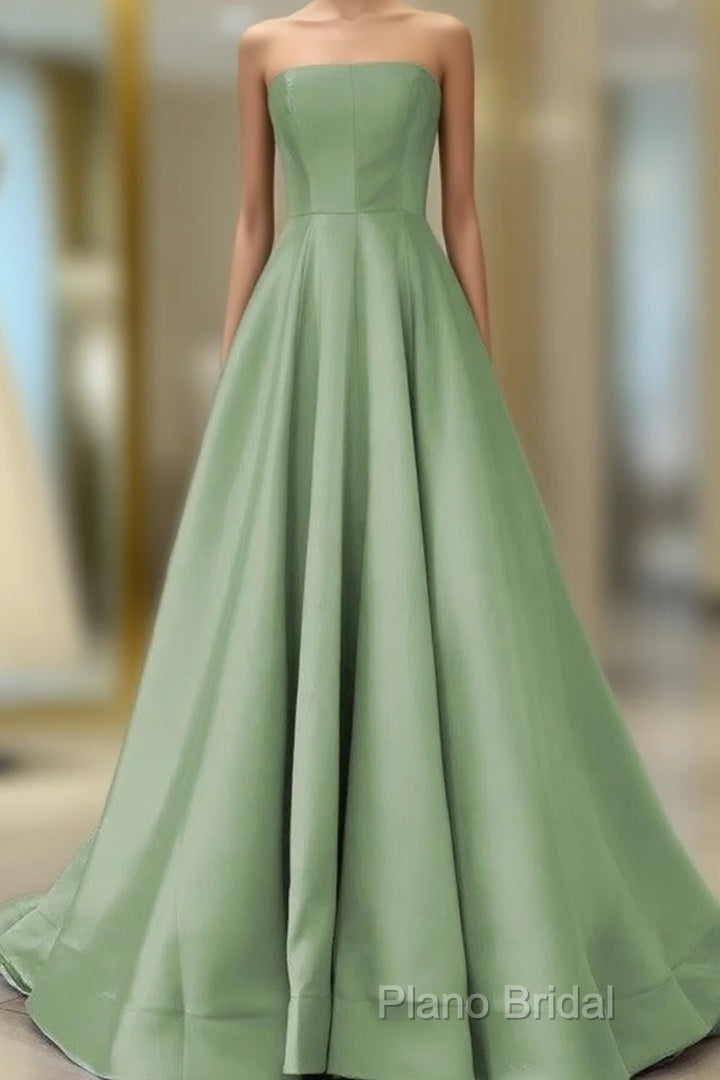 Strapless Corset Floor Length Satin Dresses Main image