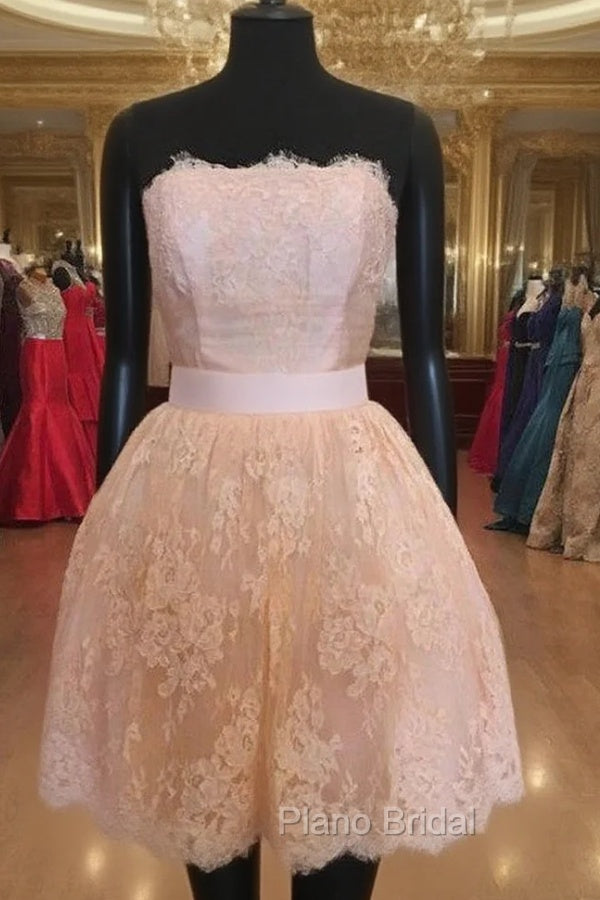 Strapless Lace Homecoming Dresses Short Formal Prom Gown Main image