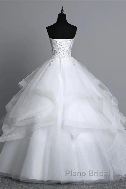 Strapless Layers Wedding Gown With Appliques Beadings Secondary image