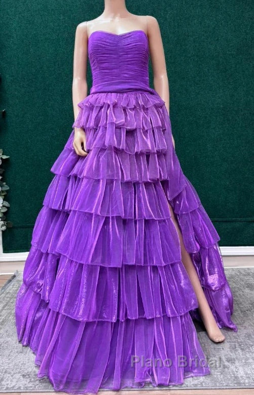 Strapless Long Formal Prom Dresses With Ruffle Skirt Secondary image