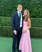 Strapless Pink Long Formal Prom Dresses Formal Evening Formal Party Gown