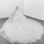 Strapless Quinceanera Dress White Ruffles Ball Gown Evening Dress