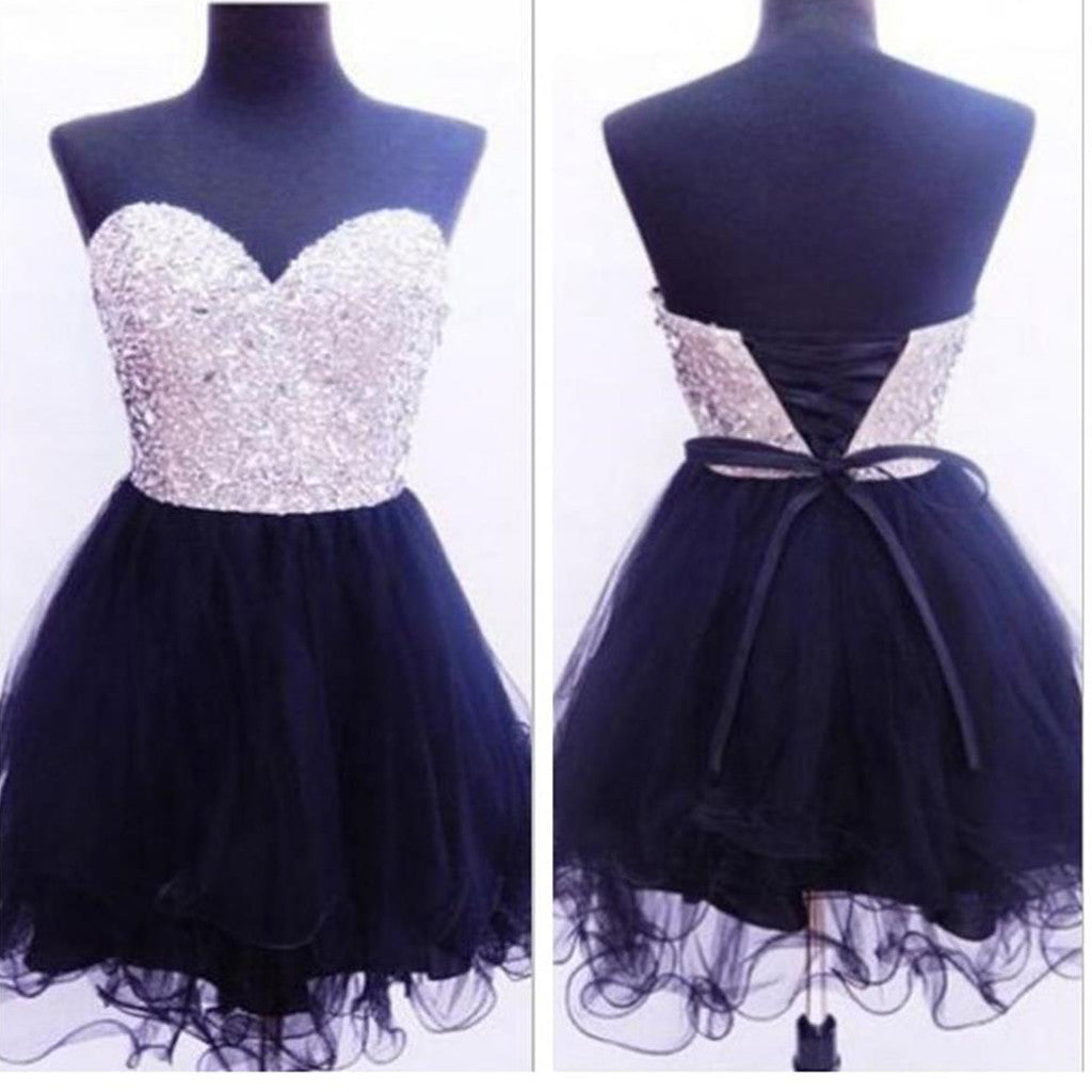 strapless sweetheart mini freshman for teens sparkly cute homecoming Formal Prom gowns Dresses