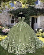 Strapless Tulle Ball Gown Dresses With Pink Floral Flowers
