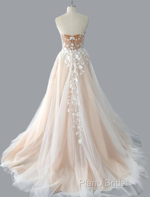 Strapless Tulle/Lace Wedding Dresses