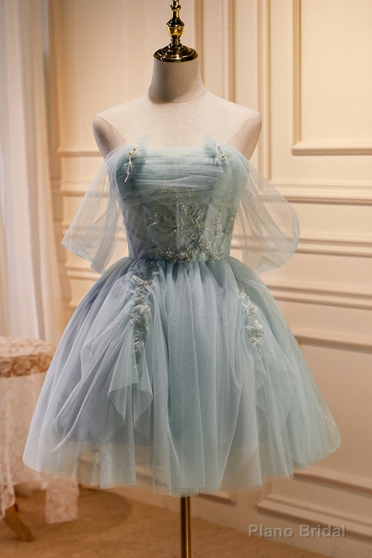 Sparkly Tulle Short Prom Dress with Beading, Shiny New Style Homecoming Gown Main image