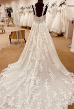 Straps A-Line Lace Wedding Dresses