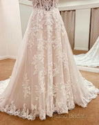 Straps A-Line Lace Wedding Dresses
