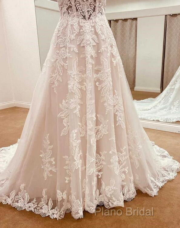 Straps A-Line Lace Wedding Dresses