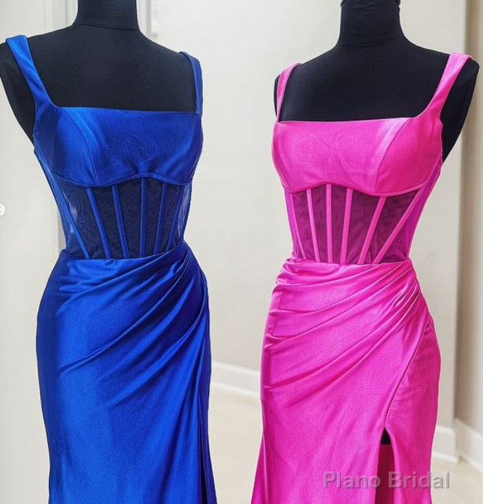 Straps Mermaid Long Prom Dress with Slit Secondary image