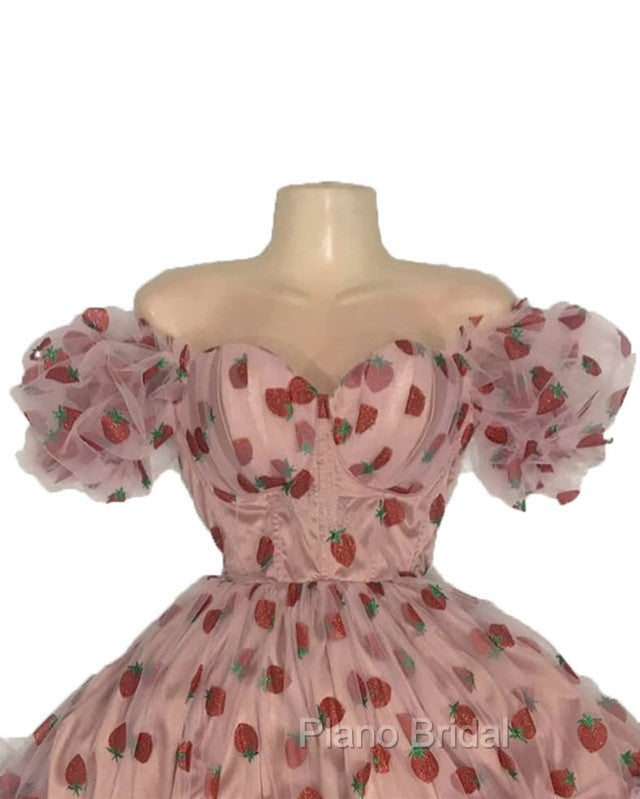 Strawberry Puffy Sleeve Corset Dresses Secondary image