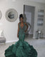 Stunning And Elegant Princess Party Wear Gown Green Formal Prom Dresses