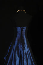 Stunning Blue Strapless Beaded Long Formal Prom Dresses Formal Evening Formal Dresses