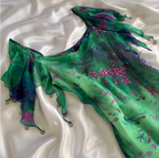 Stunning Green Double-Layered Flying Sleeves And Swaying Neck Chiffon Formal Prom Dresses