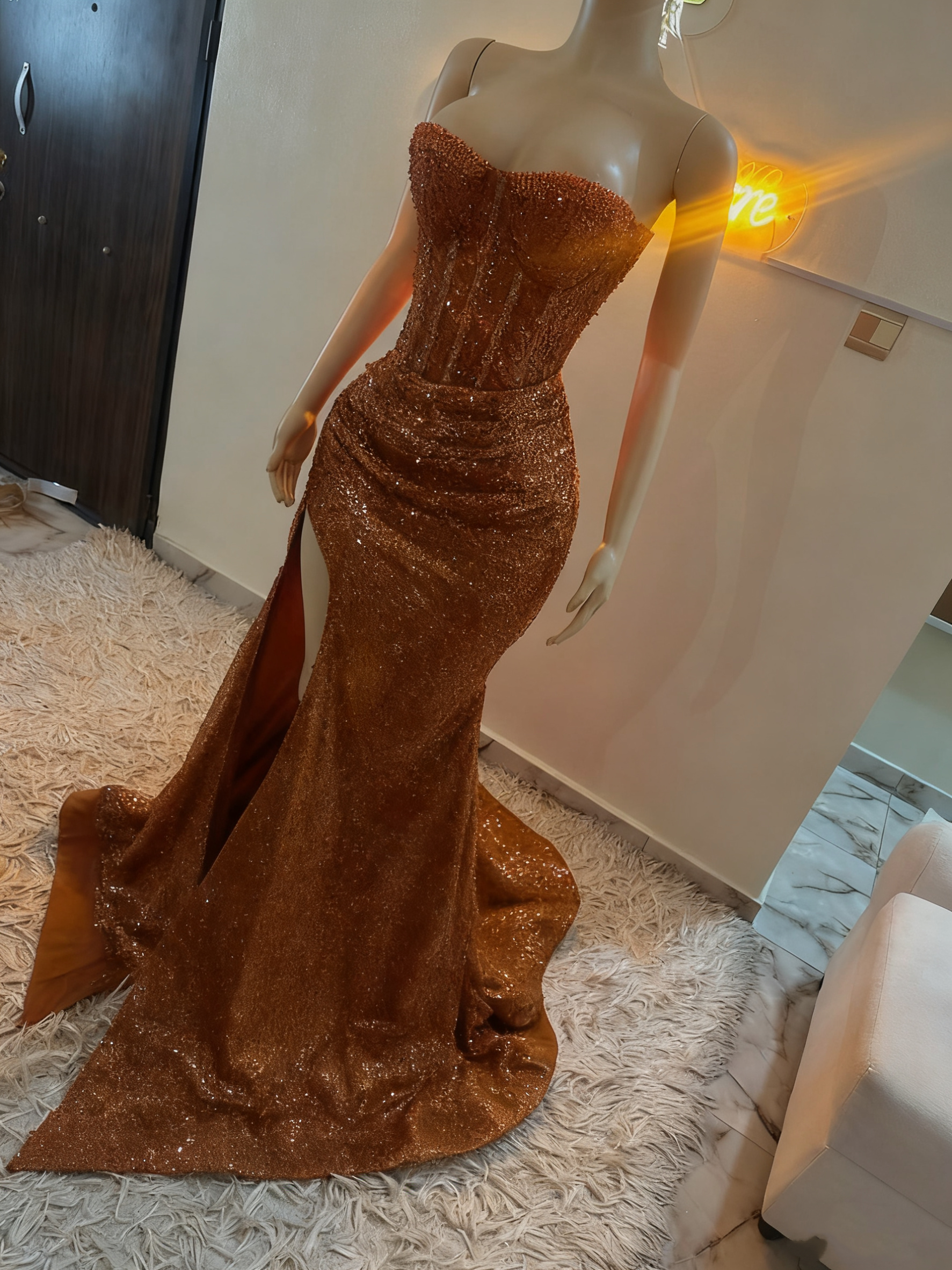 Stunning Mermaid Sweetheart Red Slit Sequin Formal Prom Dresses Inspiration Formal Prom Dresses Princess Graduation Dresses
