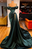 STUNNING OFF-THE-SHOULDER MERMAID Formal Prom Dresses RUFFLES WITH HIGH SPLIT